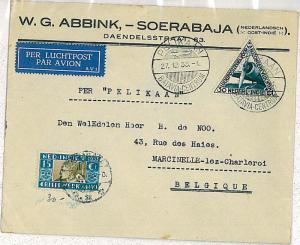 x0244 - DUTCH INDIES  - POSTAL HISTORY - 1st FLIGHT Cover to BELGIUM 1933 Mu #66