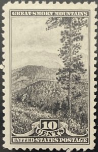 Scott #749 1934 10¢ National Parks Great Smoky Mountains unused VLH VF