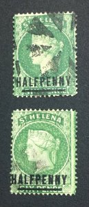 MOMEN: ST HELENA SG #34,34w 1884 INVERTED WMK USED LOT #60467