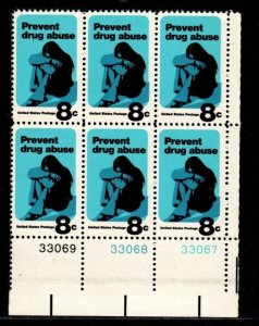 ALLY'S US Plate Block Scott #1438 8c Prevent Drug Abuse [6] MNH [A-LR]