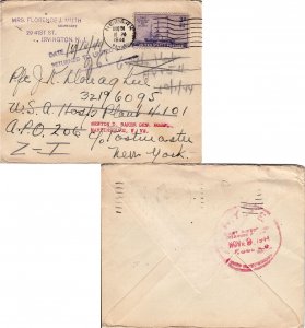 United States A.P.O.'s 3c Steamboat 1944 Newark, N.J. to A.P.O. 206 Plymouth,...
