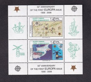 Cyprus  Turkish   #607a  MNH  2006  sheet Europa stamps  50th anniversary