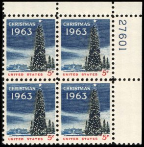 US #1240 CHRISTMAS MNH UR PLATE BLOCK #27601