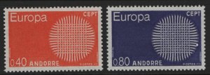 ANDORRA, 196-197, MNH, 1970, EUROPA
