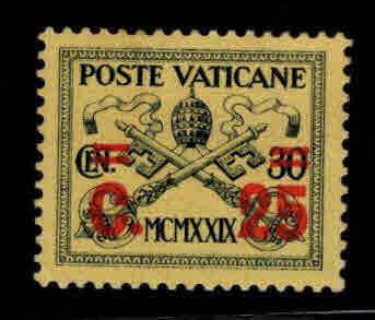 Vatican Scott 14 MH*  Surcharged  stamp