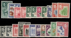 FIJI GVI SG249-266b, 1938-55 complete set, NH MINT. Cat £275.