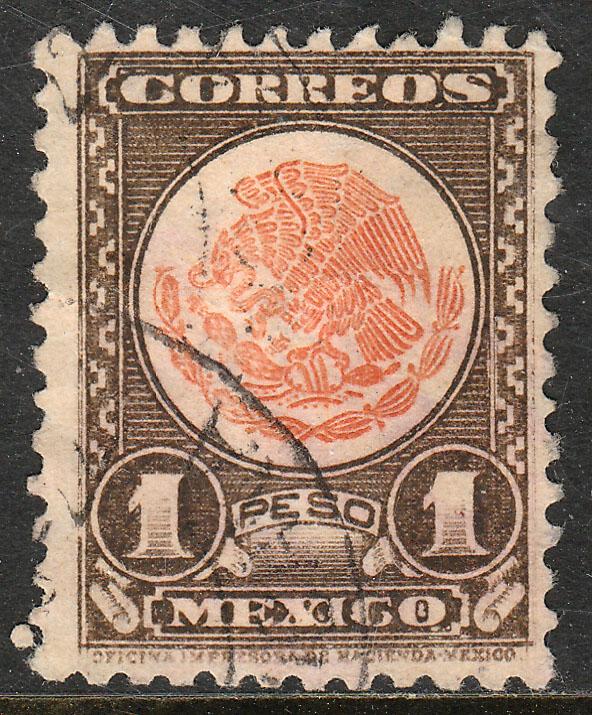 MEXICO 850 $1P 1934 Definitive Wmk Gobierno...279 Used (933)