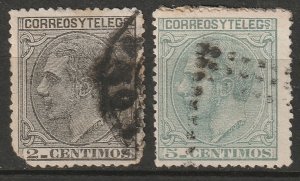 Spain 1879 Sc 242-3 used