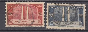 J45821 JL stamps 1836 france set used #311-2 war memorial