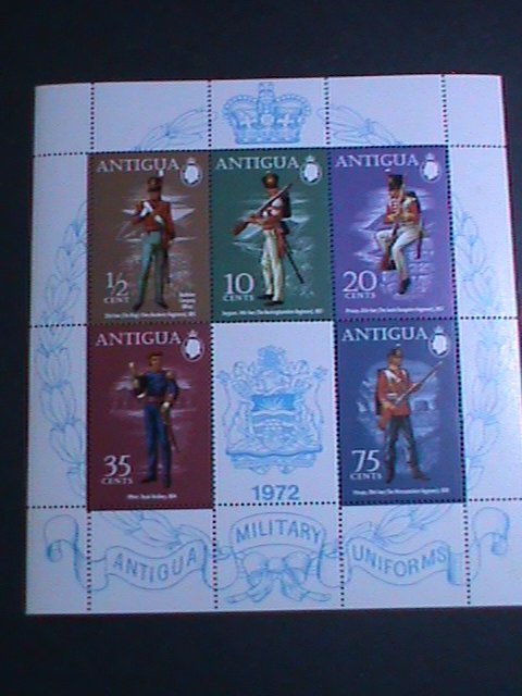 ANTIGUA -1972-MILITARY UNIFORMS SOLDIERS - MNH SHEET VF HARD TO FIND