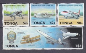 1989 Tonga 1093-1096 50 years of Tongo aviation, space exploration 28,00 €