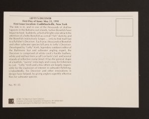 FDC Maxi Card Maximum Scott 2548 Lefty's Deceiver Fishing Lure Stamp 1991 M35
