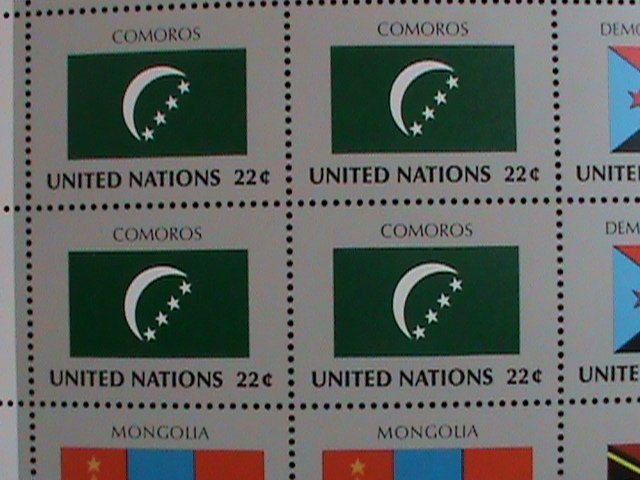 ​UNITED NATION-1987 SC#499-502 U. N. FLAGS SERIES MNH FULL SHEET- VERY FINE