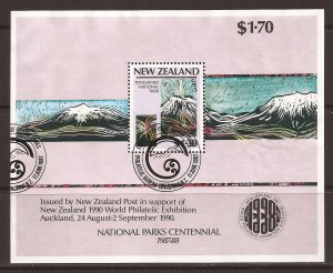 1987 New Zealand - Sc 879a - used VF - Mini Sheet - Natl Parks System