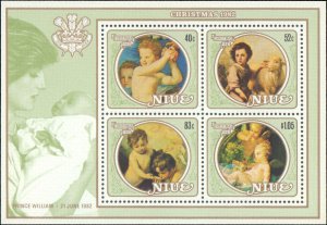 Niue #360-363a, 364-367, Complete Set(9), 1982, Royality, Never Hinged