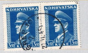 Croatia 68 Used Ante Pavelich H Pair 2 1943 (BP81510)