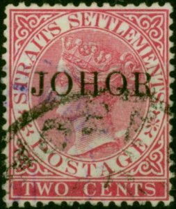 Johore 1890 2c Bright Rose SG10c Fine Used (3)