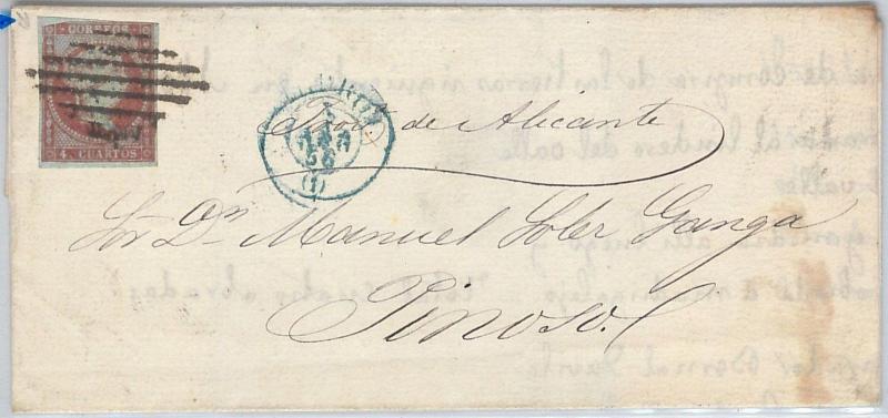 56294  - SPAIN -  POSTAL HISTORY: Edifil 40 VARIEDAD on COVER from Madrid 1856