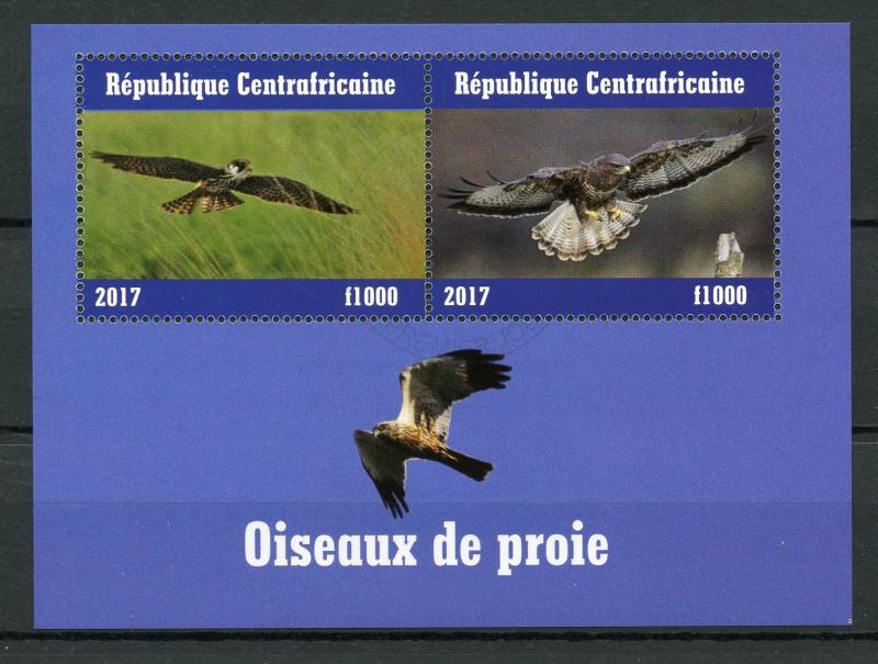 Central African Republic 2017 CTO Birds of Prey 2v M/S III Raptors Stamps