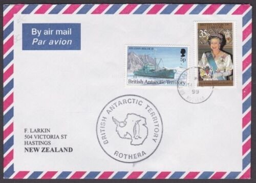 BR ANTARCTIC TERRITORY 1999 cover ROTHERA to New Zealand....................x585 