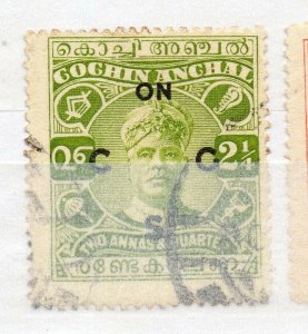 India Cochin 1919-33 Early Issue used Shade of 2.25a. Optd NW-15832