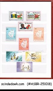 COLLECTION OF ST VINCENT STAMPS IN SMALL STOCK BOOK - 66 STAMPS & 2-M/S MNH