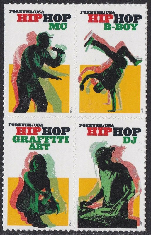 US 5480-5483 5483a Hip Hop forever block (4 stamps) MNH 2020 