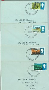 67442 -  GB  - Postal History - Set of 4 FDC COVERS  1956  - NATURE Trees