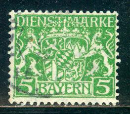 German States Bavaria Scott # O7, postally used