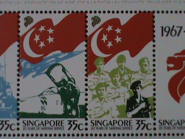 ​SINGAPORE-1987-SC#507-NATIONAL SERVICE 20TH ANNIVERSARY -MNH S/S-VF-LAST ONE