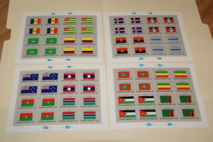 1986 United Nations, UN - NY, Flags series complete sheets of 16, FV $14.08