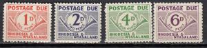 Rhodesia & Nyasaland -1961 Postage Due - complete set Sc# J1/J4 - MNH (589)