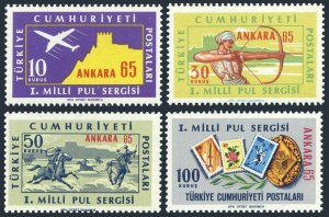 Turkey 1670-1674, MNH. Mi 1966-1969,Bl.11. ANKARA-1965. Castle,Archer,Wrestlers.