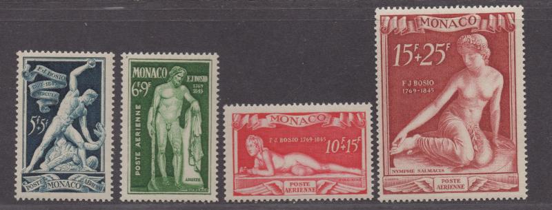 **Monaco, SC# CB11-CB14 MLH VF Complete Set, CV $82.00