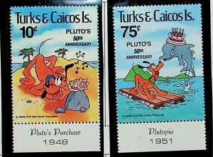 TURKS & CAICOS ISL. Sc 468-70 NH SET+S/S OF 1981 - DISNEY