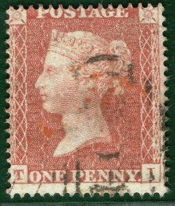 GB QV Penny Red Stamp SG.26 1d (1855) Die II LC16 Numeral Used Cat £130+ LRED23