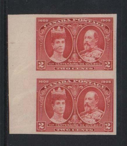 Canada #98a XF Mint Imperforate Pair