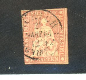 SWITZERLAND #38 USED FINE SM THIN Cat $70