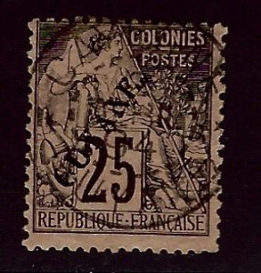 French Guiana SC#25 Used Fine perf fault at top SCV$35.00...Look Close!