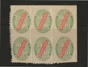 Finland  (#BL 6)  Local Post block of 6 NH VF