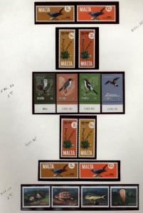 Malta Topical collection Birds,flowers,Fish Mint Never Hinged in mounts jp