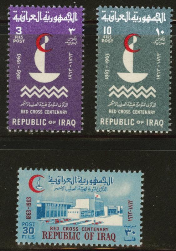 IRAQ Scott 336-338 MH* 1963 Red Cross centennial set