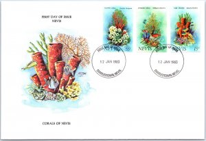 ILLUSTRATED FIRST DAY COVER CORALS OF NEVIS ISLAND 1983