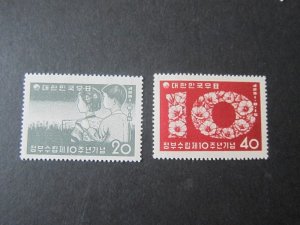 Korea 1958 Sc 284-5 set MH