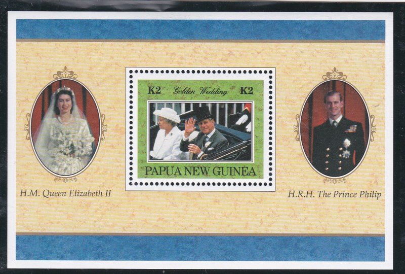 Papua New Guinea # 917a-921a & 922, Q E Golden Wedding, Mint NH, 1/2 Cat.