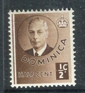 DOMINICA; 1951 early GVI Pictorial issue Mint hinged shade of 1/2c. value