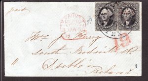 US 17 x2 on Cover to Ireland from Texas w/ PF Cert F-VF SCV $750