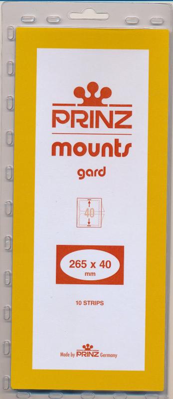 Prinz Scott Stamp Mount 40 x 265 BLACK Background Pack of 10