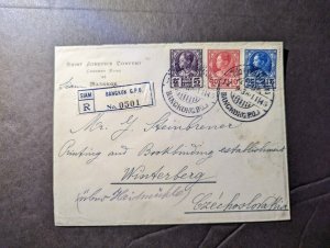 1938 Registered Thailand Cover Bangkok GPO to Winterberg Czechoslovakia