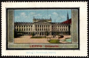 Vintage Germany Poster Stamp Leipzig University Publisher L. Pernitzsch, Leipzig